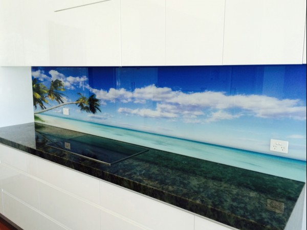 Printed Glass Beach Splashback